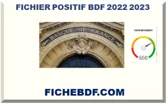 FICHIER POSITIF BDF 2026